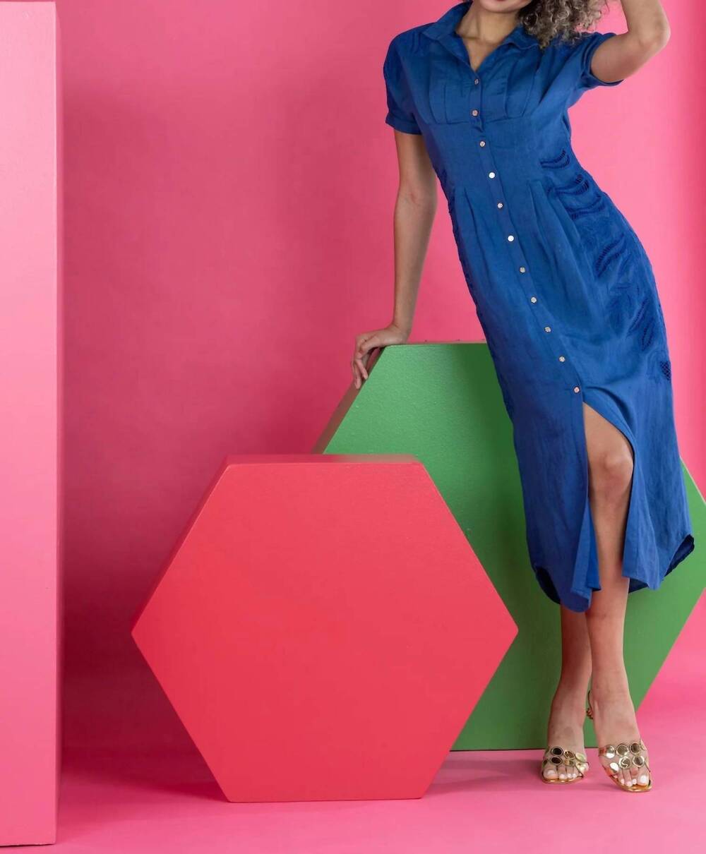 NEW EMILY MCCARTHY georgia dress in midnight jaipur